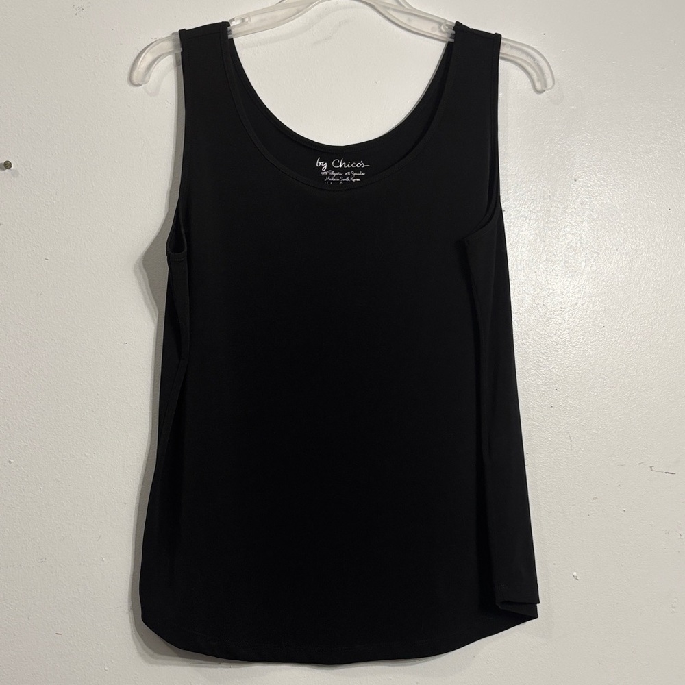 Chico's Solid Black Scoop Neck Tank